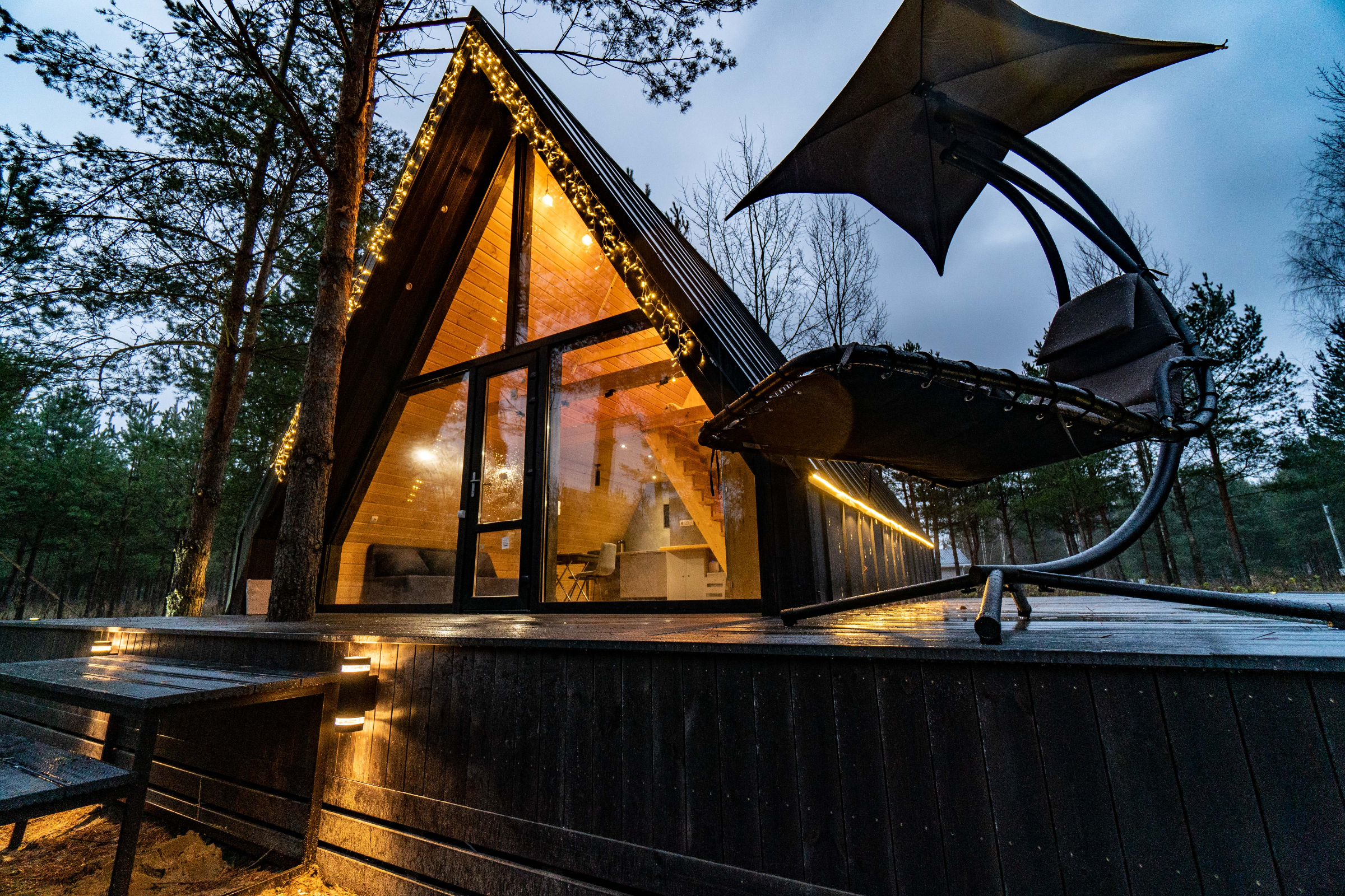 Обзор дома A-Frame 36 м2 внутри и снаружи. Дом ШАЛАШ. Треугольный дом.