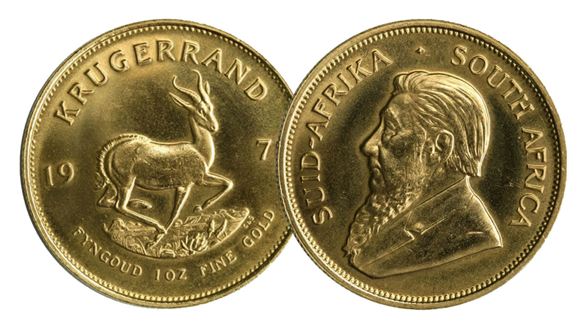 Золотые монеты Южной Африканской республики.