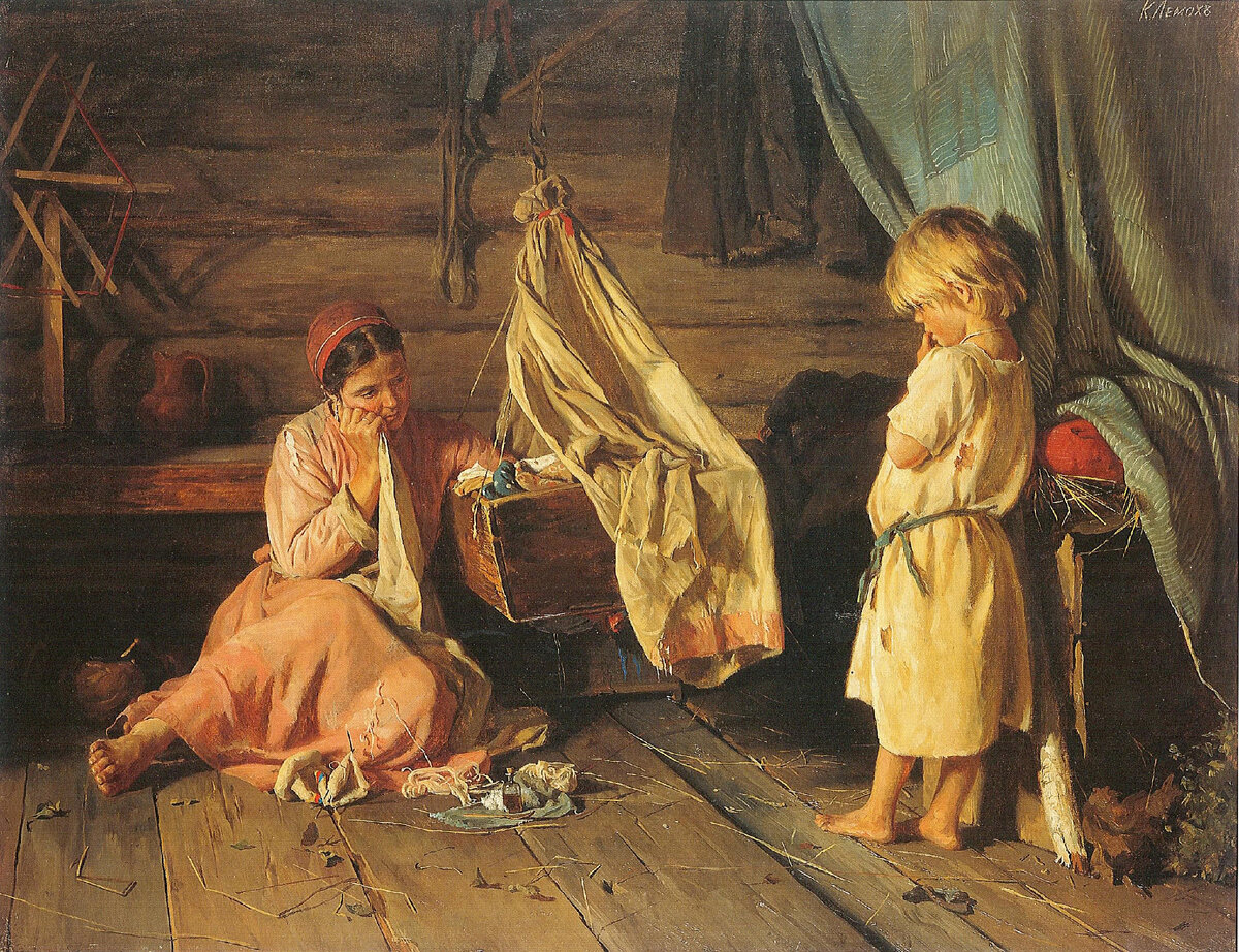 К.В. Лемох. «У люльки».  1875  