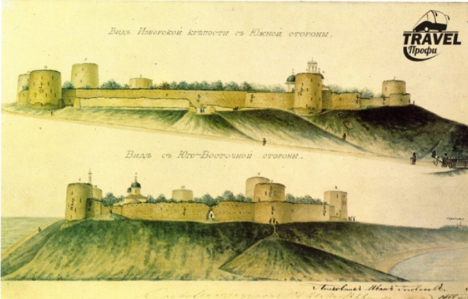 Виды Изборска, акварель И. Ф. Годовикова, 1866 год