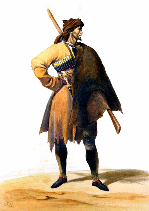Натухаец. Гравюра Г.Гагарин. 