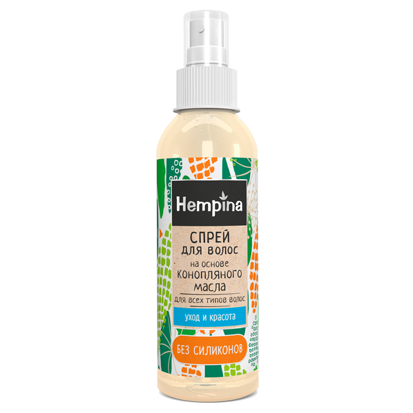 Например, спрей для волос на основе конопляного масла