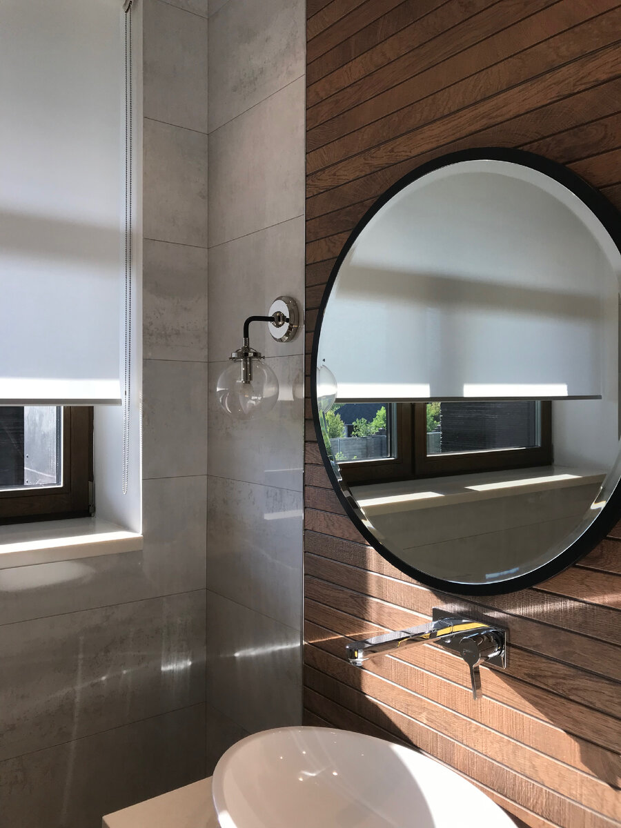 Рулонные шторы в оформлении ванной от ABIART HOME 