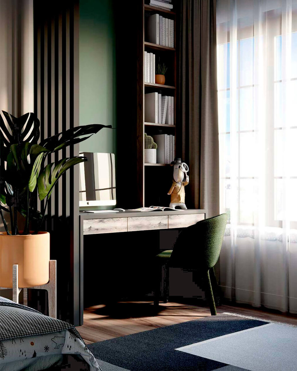 Подростковый письменный стол со стеллажом на столешнице фото 1