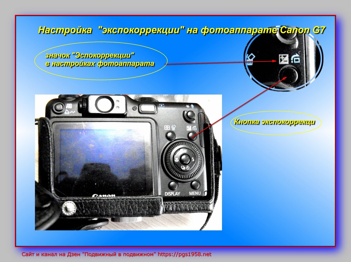 Фото Настройка экспокоррекции на фотоаппарате Canon G7
