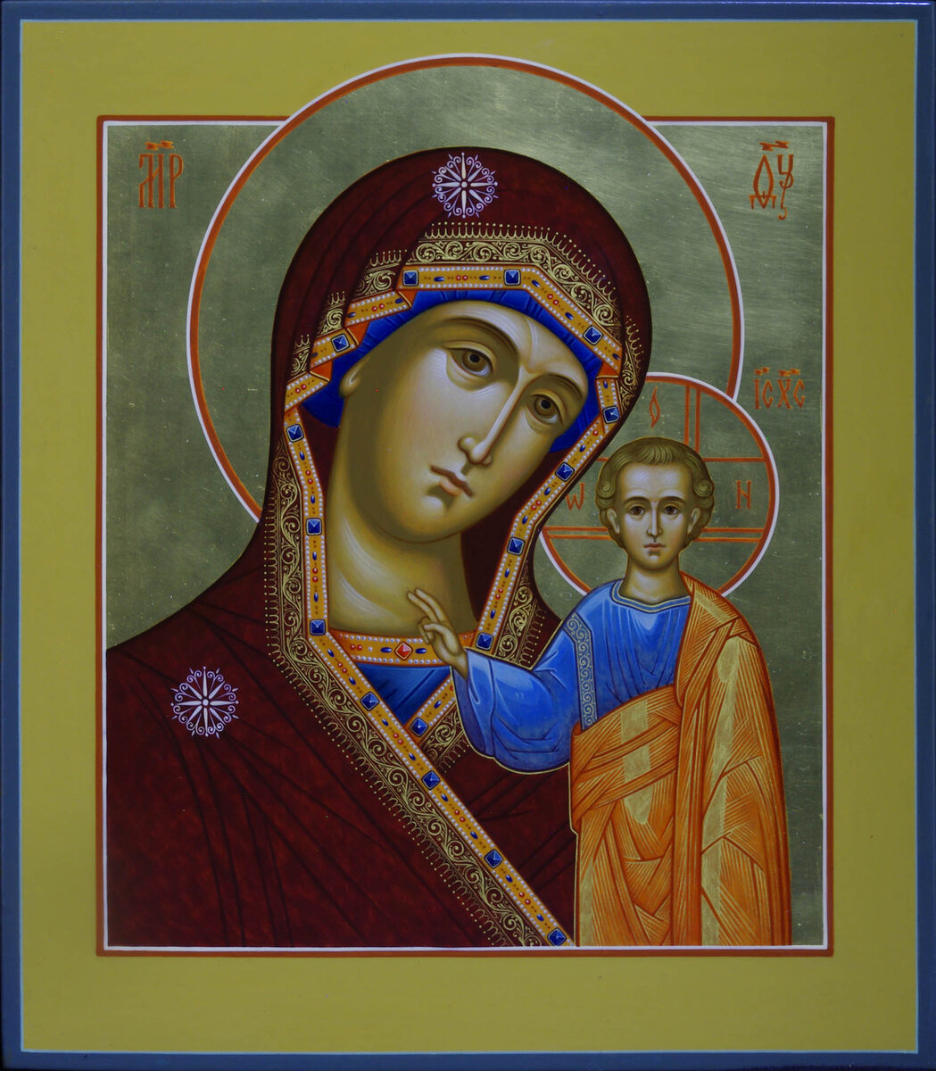 Богородица Казанская.  Работа мастерской "Палехский иконостас" https://iconostas.ru/