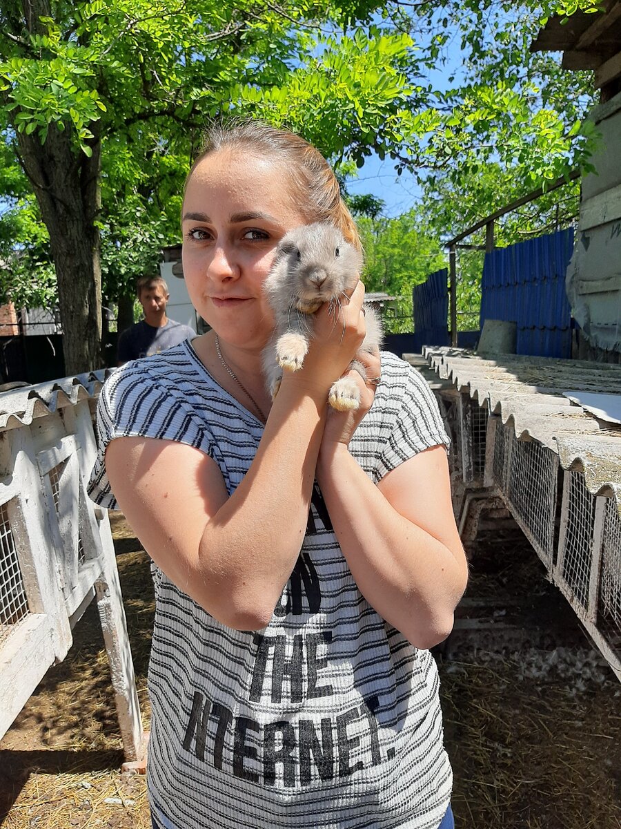 Ребята из Красноярска  нянчат серого кролика
