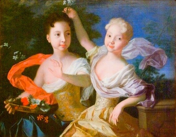 Портрет царевен Анны Петровны и Елизаветы Петровны. Луи Каравак, 1717 год.