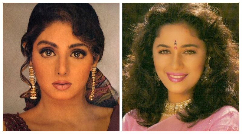 Согласно Википедии Шридеви родилась в 1963 году, а Мадхури в 1967. Но ходят слухи, что Мадхури "списала" себе пять лет и на самом деле она старше Шридеви. Фото: https://clck.ru/Qi4Mz