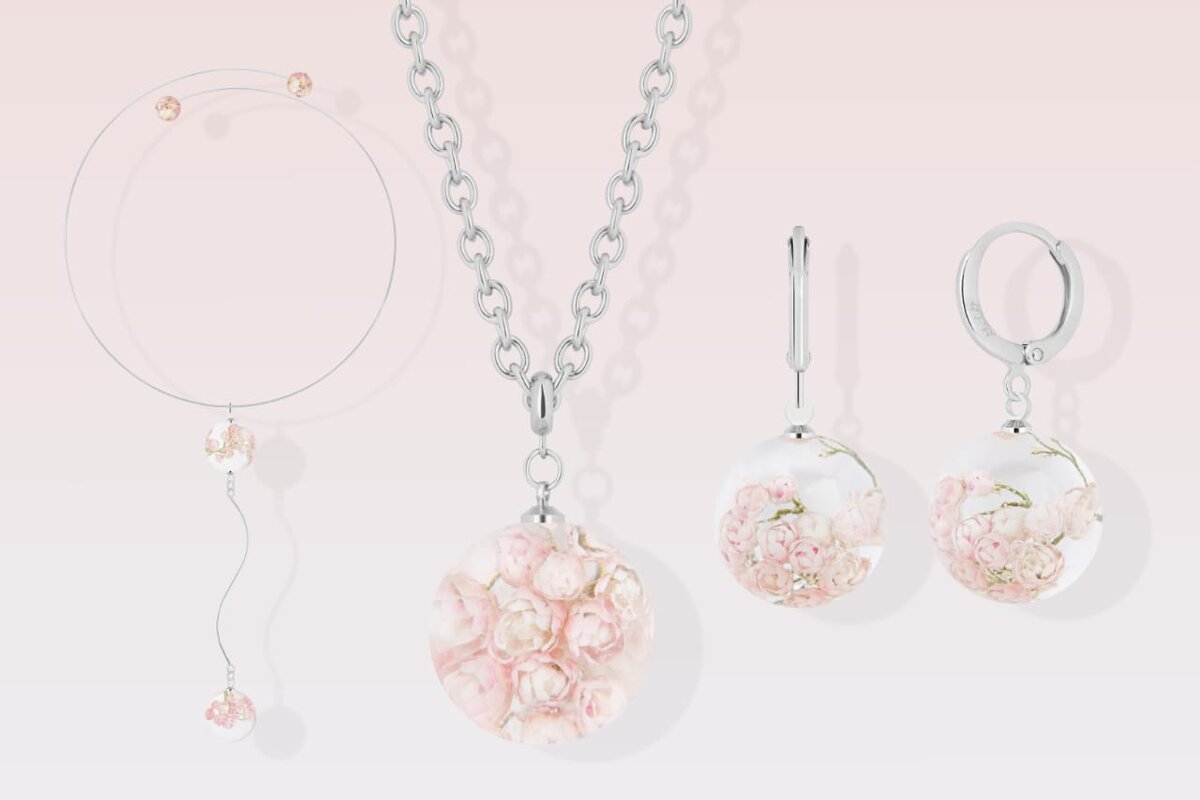 Украшения с цветами внутри