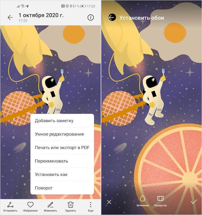 Обои подходят для устройств с вырезами под камеру