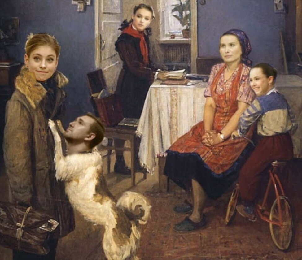 Возвращение Косторной. Забавный добрый коллаж нашла в Интернете) Кто автор не знаю, к сожалению.