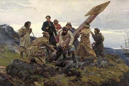 Колумб Российский - Шелехов на Дальнем Востоке 1956-1957 Холст масло