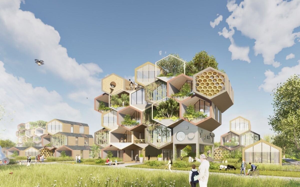 «Дом пчелиных сот» Райт. Дом будущего. Деревня будущего. Экологичные здания. Соты парк