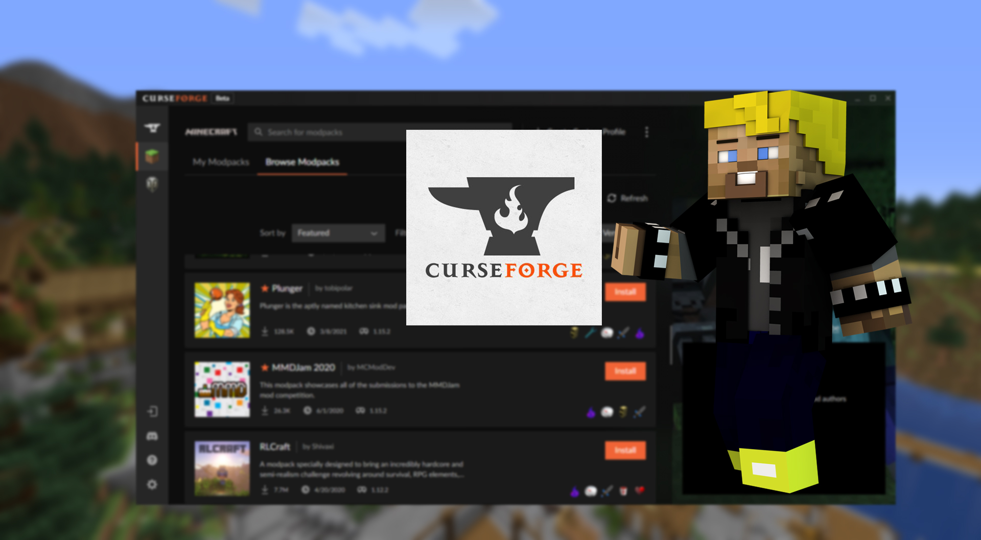 Curseforge это. Curse Launcher.