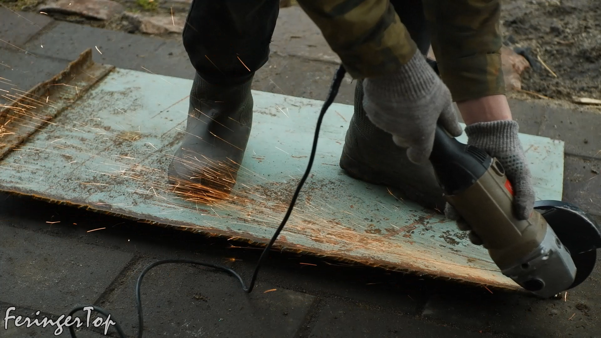 Пилить толстый лист железа не просто - круги уходят только так!