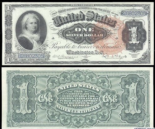1$ США, XIX век