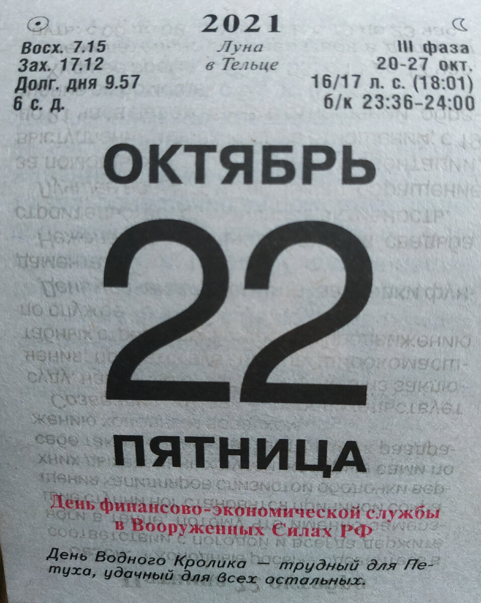 Календарь 89 года. Календарь октябрь 22.