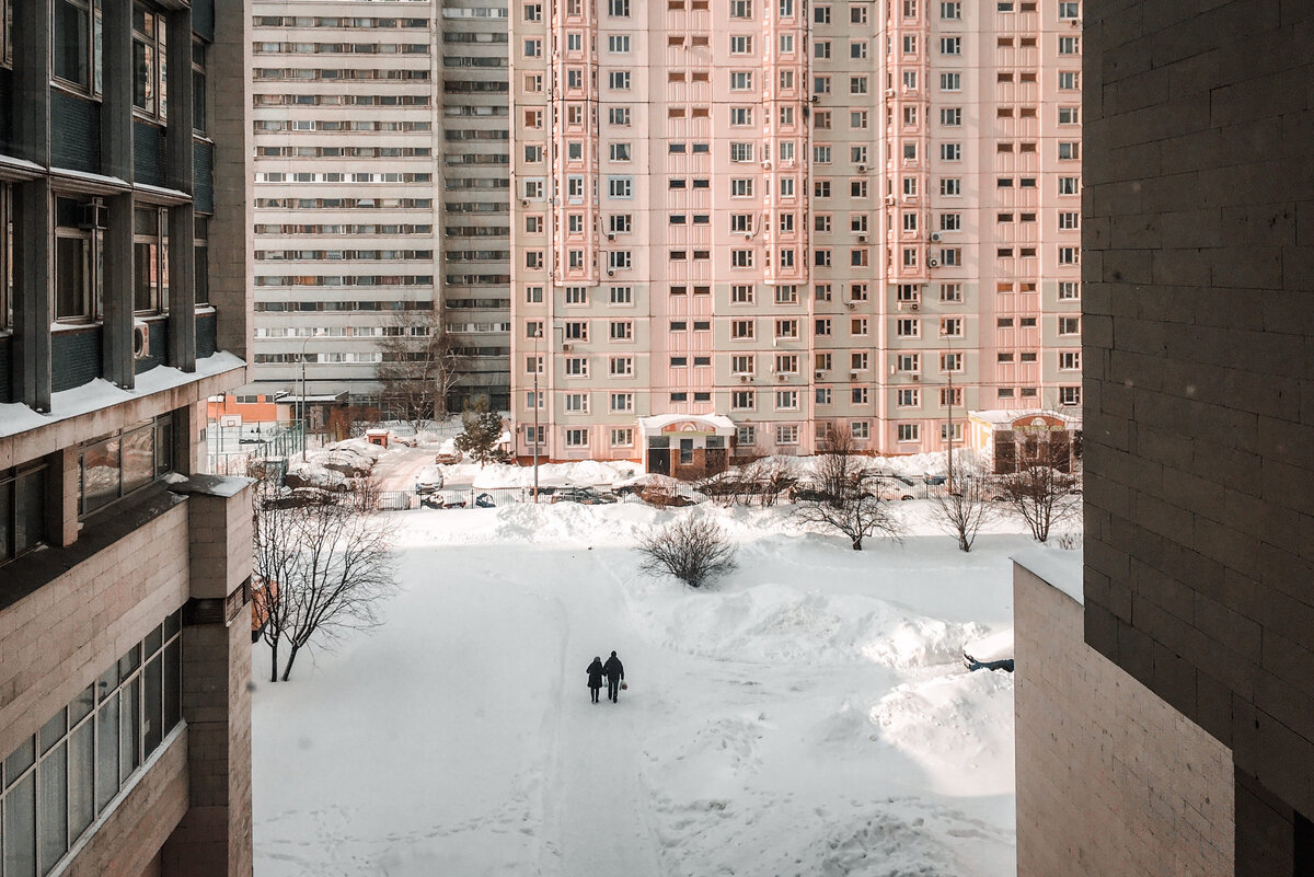 Толстый слой снега, февраль 2021