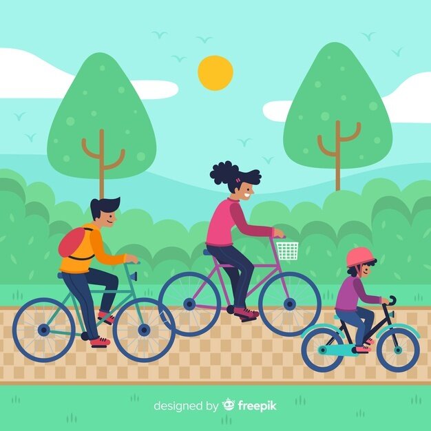 Картинка взята из источника: https://ru.freepik.com/free-vector/people-riding-bicycles-in-the-park_4677096.htm