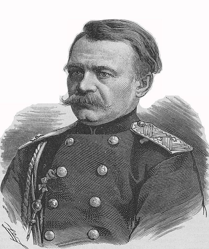 Генерал-майор Н. Г. Столетов, 1877 год. Рисовал П. Ф. Борель, гравировал И. Матюшин. Иллюстрированная хроника войны. Приложение к Всемирной иллюстрации : журнал. — 1878. — № 83. — С. 261.