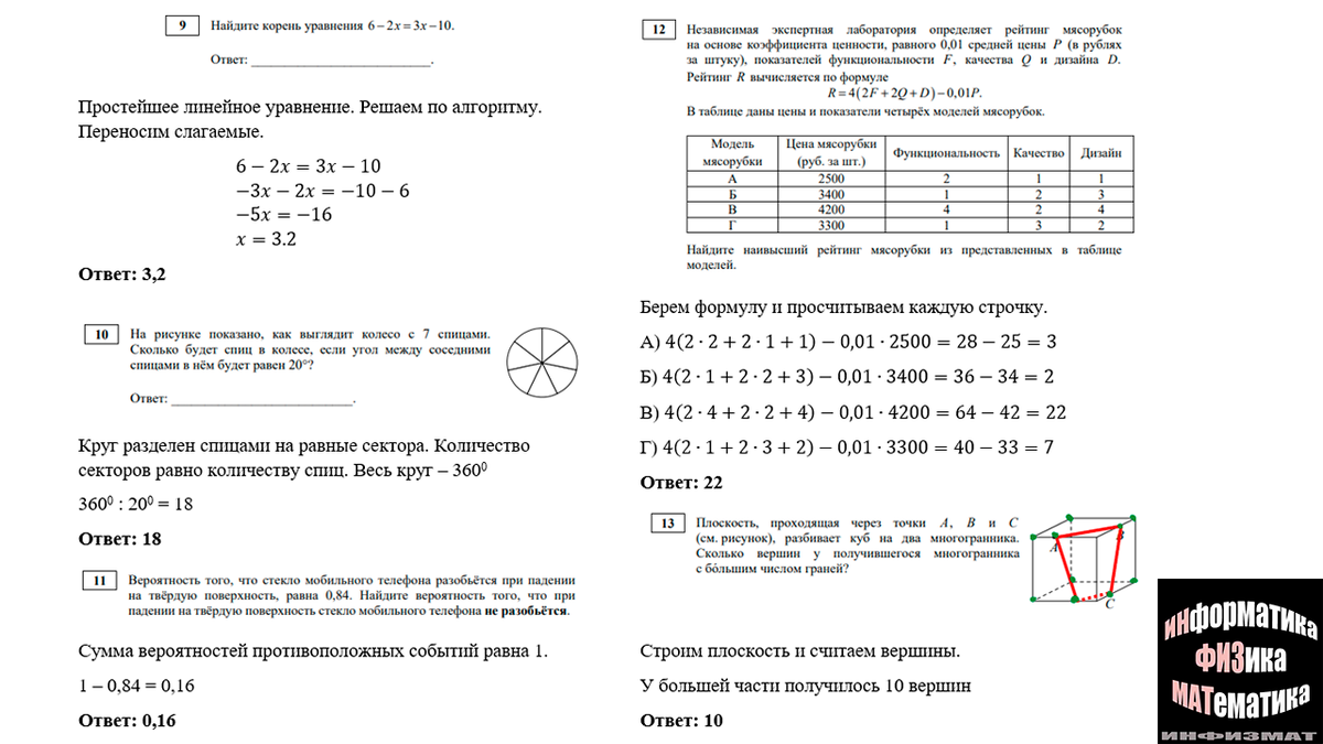 Варианты егэ математика 2022 год