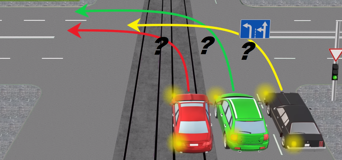 Кто из водителей выполняющих поворот нарушит правила