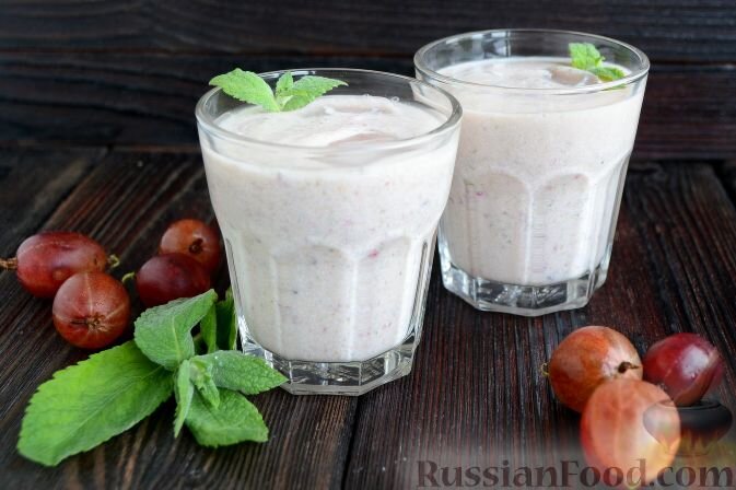 крыжовник, банан, творог, молоко, мёд