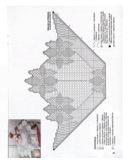 Скрин экрана схема вязания салфетки из журнала FILETHAKELN №6 2019
