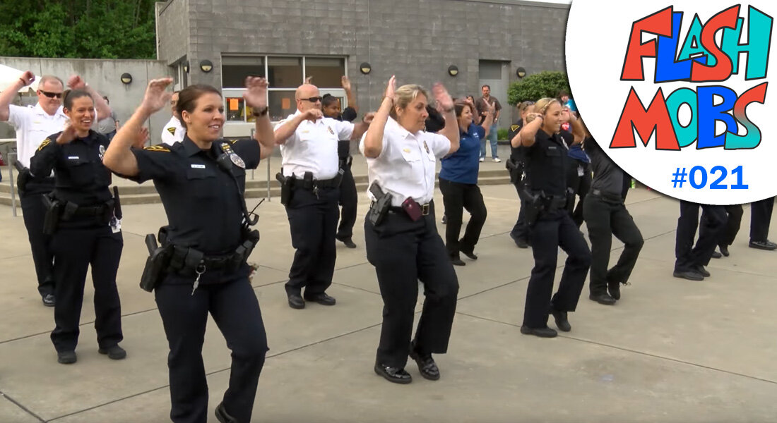 Fayetteville Police Department Flash Mob during the 2015 Fayetteville Dogwood Festival