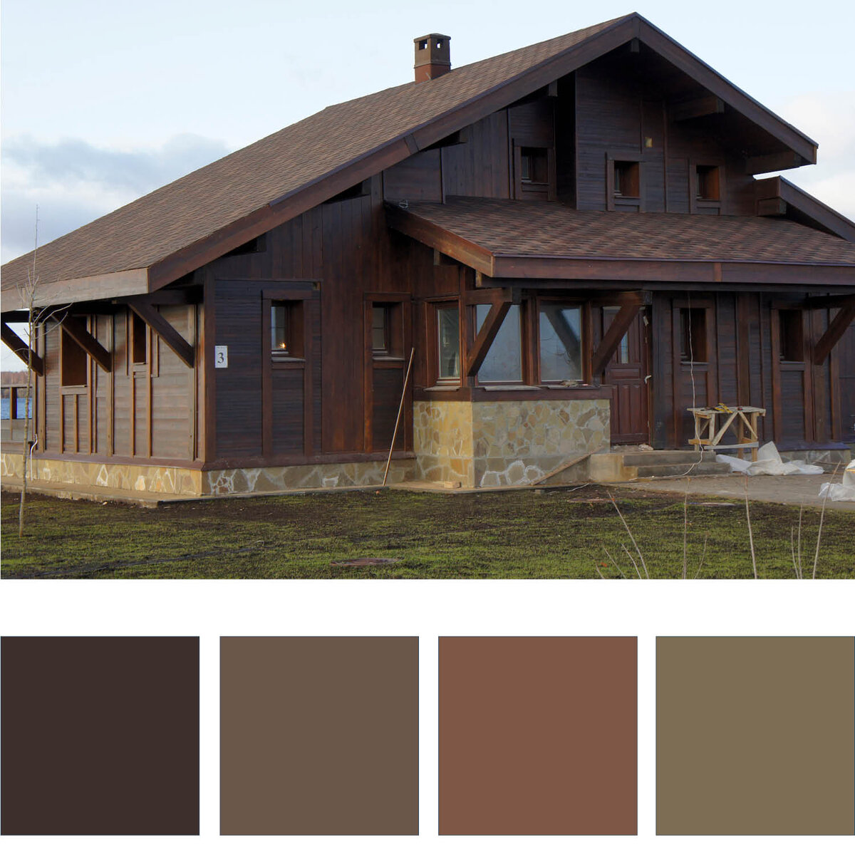 дом коричневого цвета фото