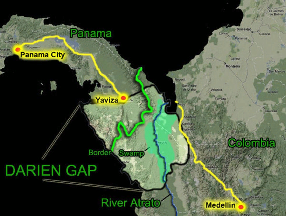 Map gap. Дарьенский залив. Дарьенский пробел. Дариен-гэп. Дарьенский перешеек.