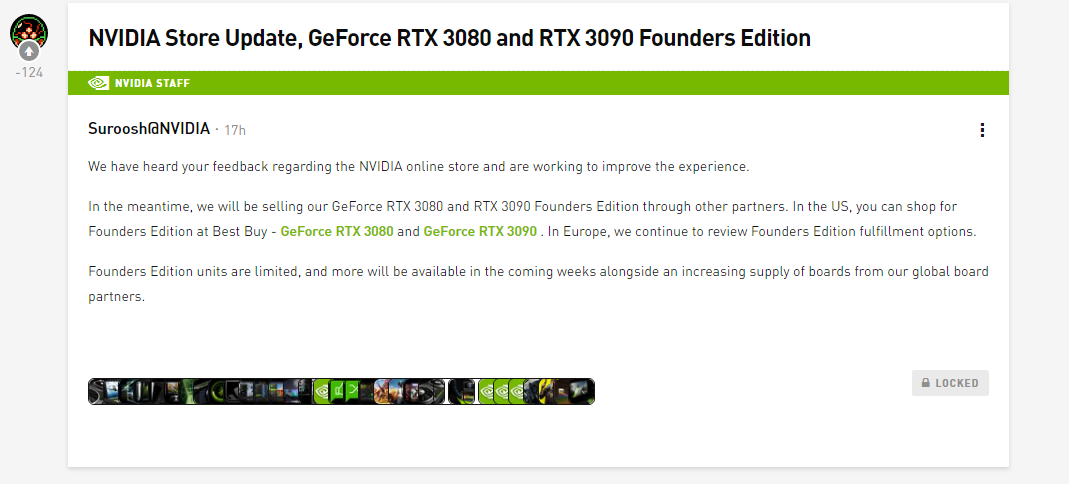 Официальное сообщение сотрудника Nvidia