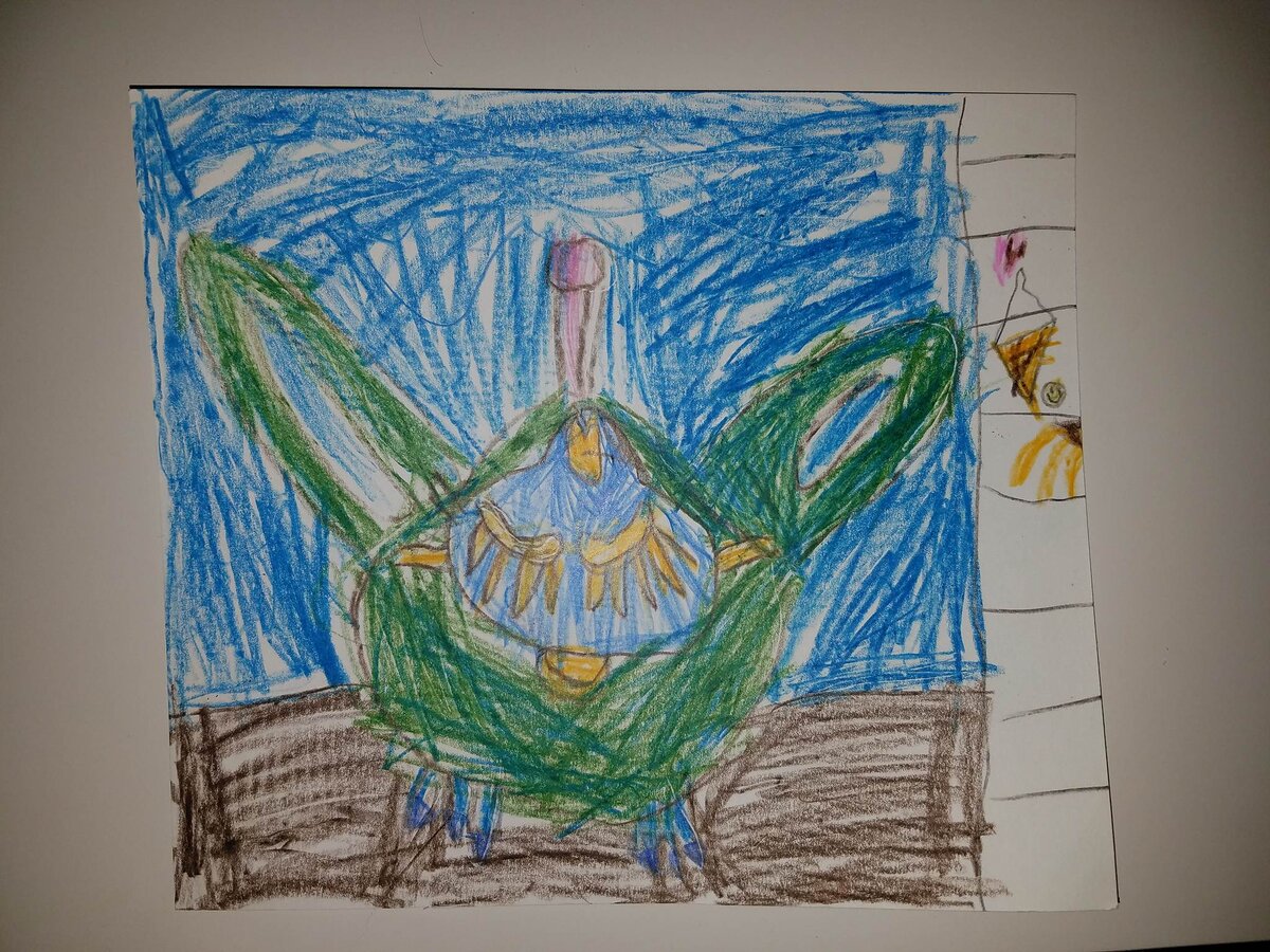 Рисунок моей самой младшей онлайн ученицы Элизы, 6 лет 