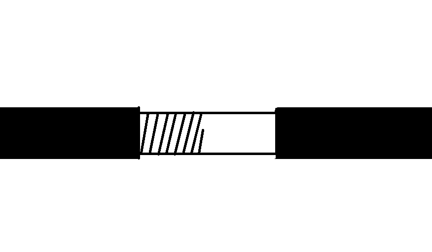 сдвигаем концы сломанной трубки, так чтобы шпилька входила в каждую трубку поровну