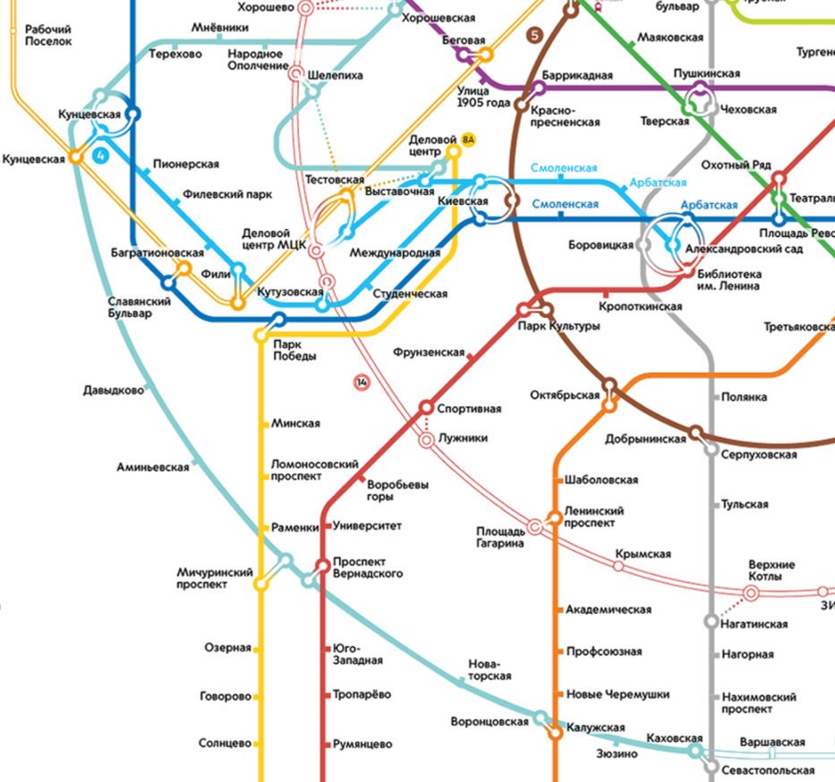 Схема метро москвы славянский бульвар
