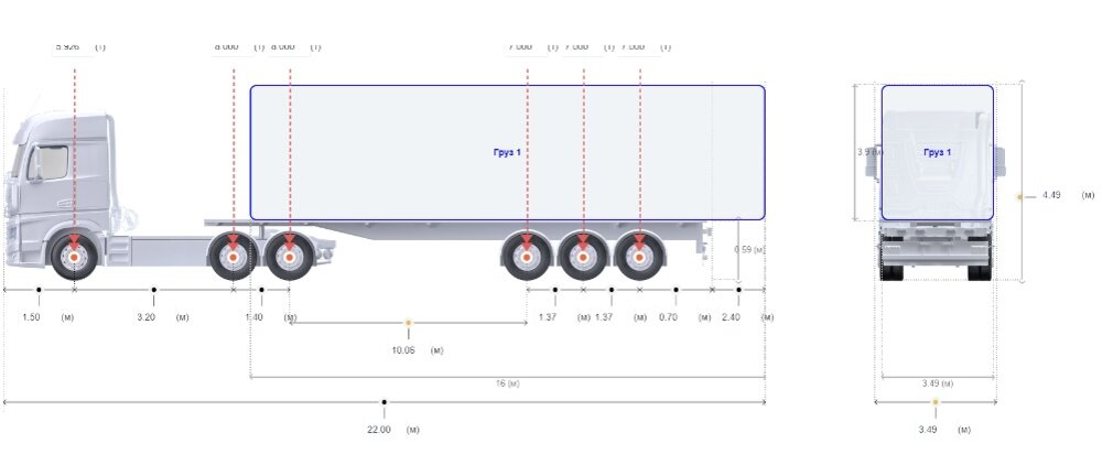 Схема транспортного средства (автопоезда)
