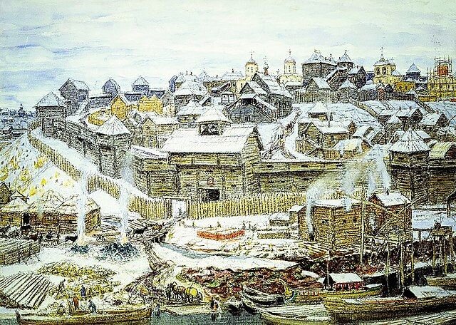 Москва при Иване Калите, рисунок Аполлинария Васнецова