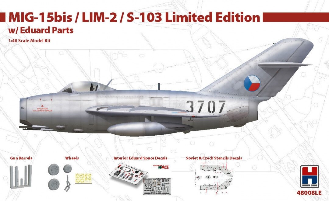 Бокс-арт и комплектация набора MIG-15bis / LIM-2