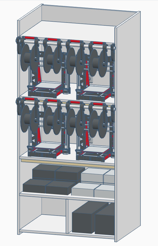 Проект стеллажа для принтеров