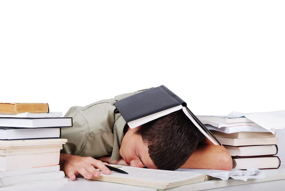 Учеба занимает большое количество времени. Уснул с книгой. Сонный студент. Уставший студент.