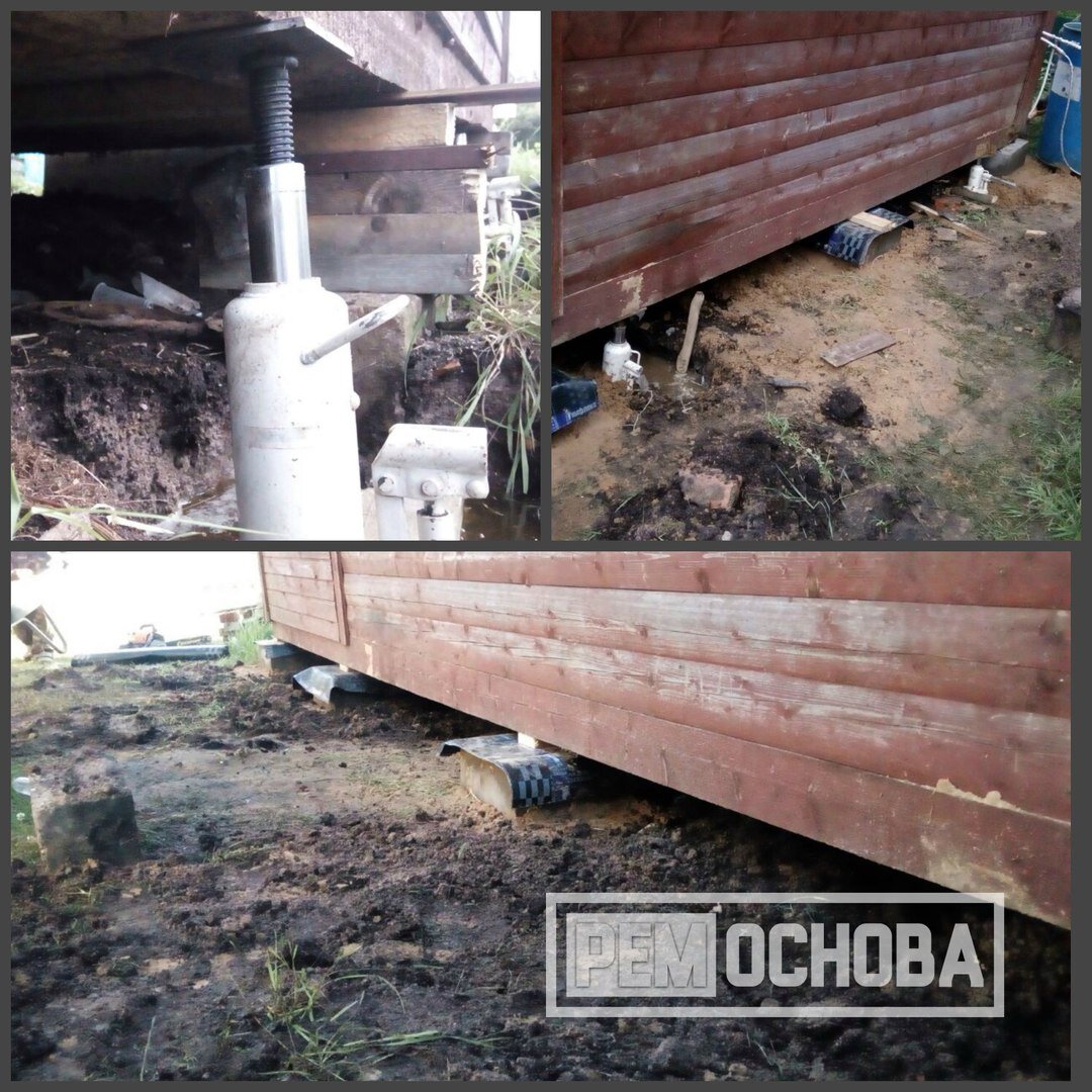 Подъем бани на блоки в СНТ "Синявино-2"