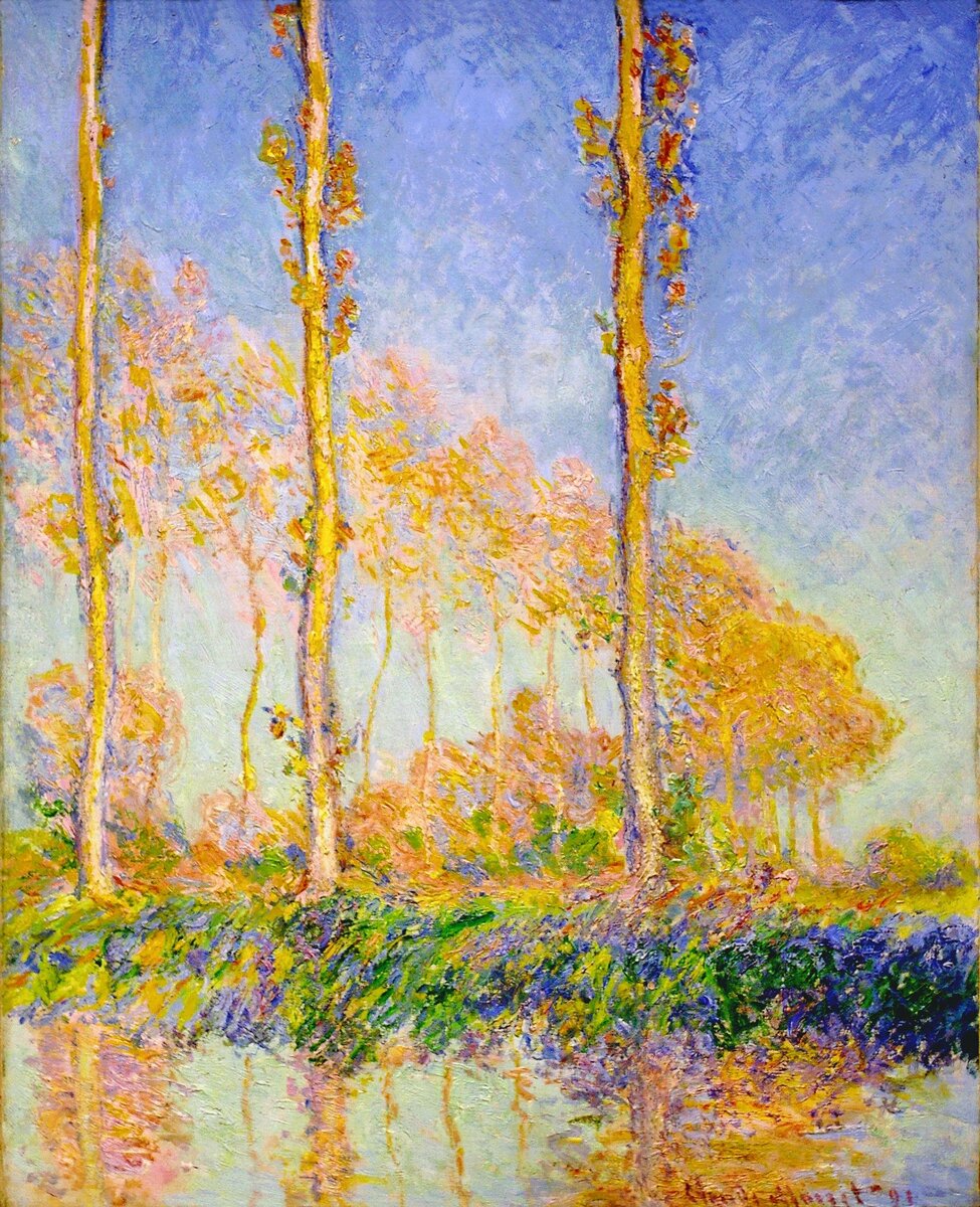 Клод Моне "Тополя". 1890 г. Изображение сайта Яндекс.Картинки