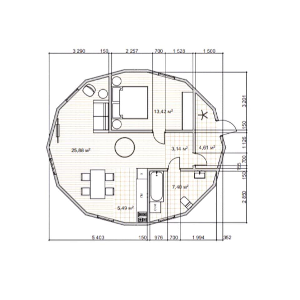 Проект купольного дома 60 кв.м по инновационной технологии Dome-Dom |  Купольные дома Dome-Dom | Дзен