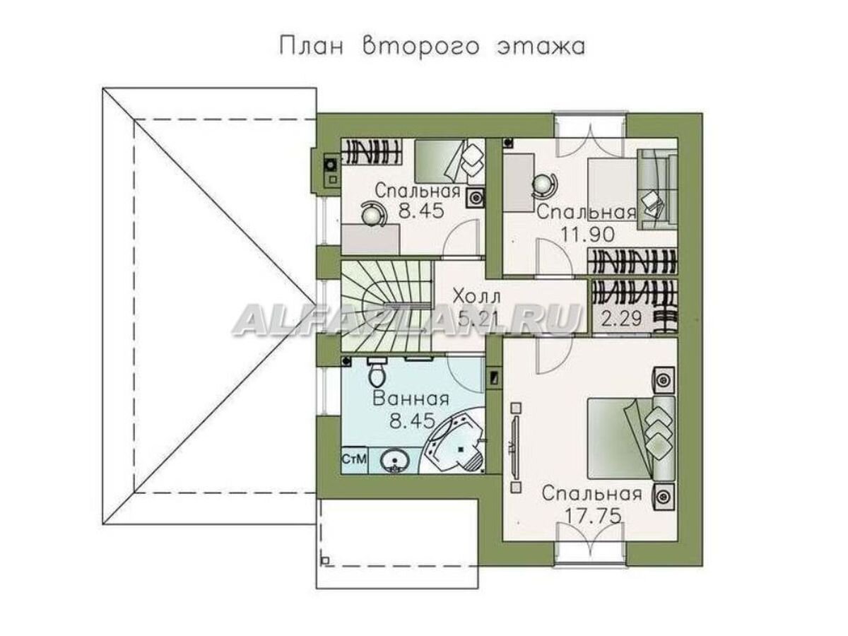 Планировки двухэтажных домов с гаражом (141 фото)