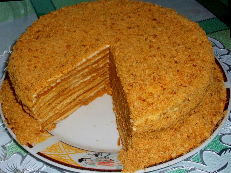 Рецепт медового торта в домашних условиях с фото со сметанным кремом 🍎