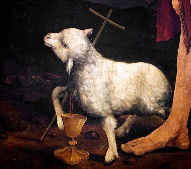 Агнец как распространенный аллегоричный образ Христа.