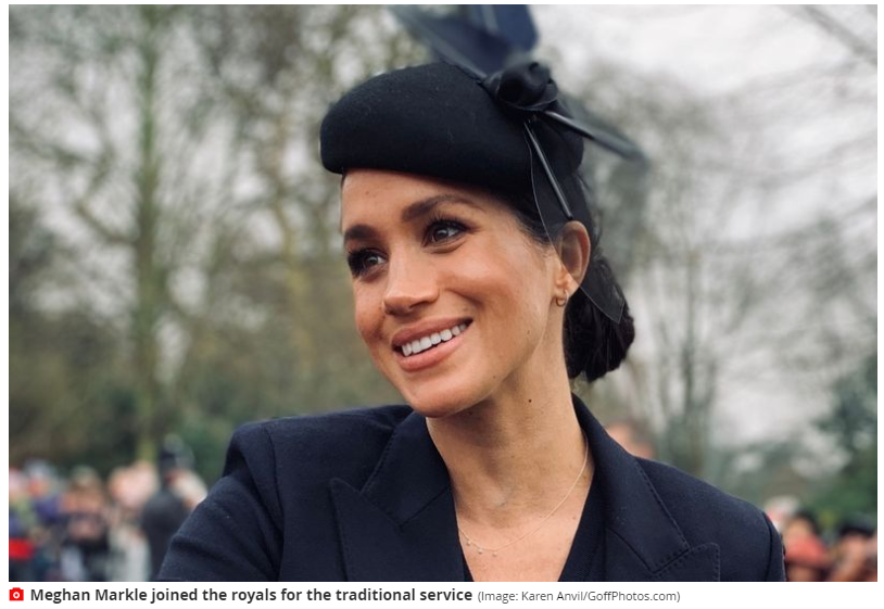 скриншот с сайта mirrorcouk, Меган в декабре 2018г.