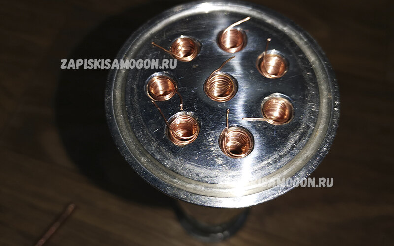 Медные пружинки в дефлегматоре