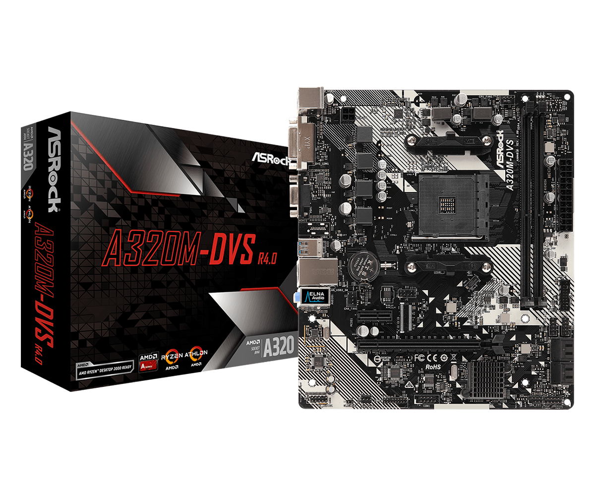 ASRock A320M-DVS R4.0. Фото с официального сайта ASRock